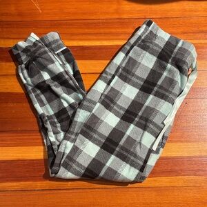 NWOT Plaid Fleece PJ Bottoms in Black, Mint Green, and Gray